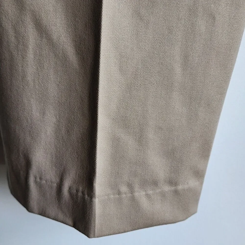 Orvis Khaki Chino Pleated Pants Mens 38 Wrinkle Free 100% Cotton